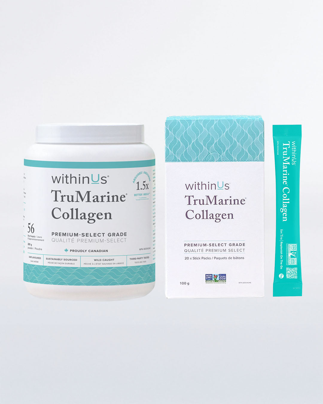 United States withinUs Intro Bundle with TruMarine collagen jar and stick packs